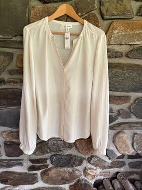 cloth & stone Ivory Button-Front Long Sleeve Blouse